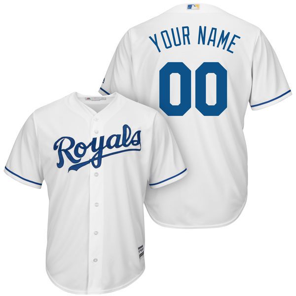 Men Kansas City Royals Majestic White Home Cool Base Custom MLB Jersey->customized mlb jersey->Custom Jersey